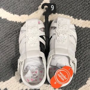 size 9 toddler girl white sandal brand new